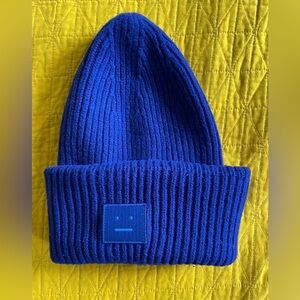 Acne Studios Blue Ribbed Beanie
